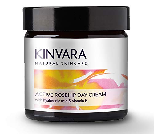 Product Cover Kinvara Natural Skincare - Active Rosehip Day Cream - Natural Face Moisturizer - Organic Skin Care Formula with Rose Oil for Face, for All Skin Types, 60ml