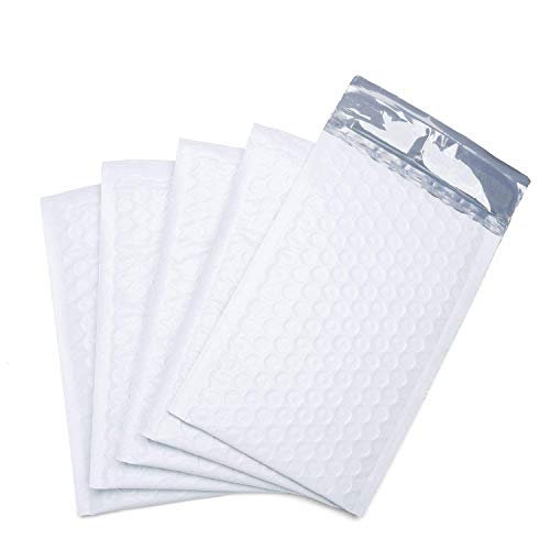 Product Cover Fu Global Poly Bubble Mailers 4x8 Inches White Padded Envelopes #000 Bubble Lined Poly Mailer 50pcs