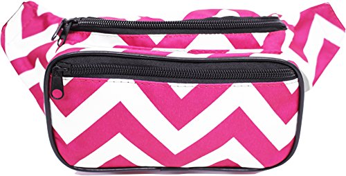 Product Cover SoJourner Fanny Pack Waist Bag - Festival Packs for men, women | Cute Bum Bag Fashion Belt Bags (Magenta and White)