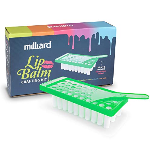 Product Cover Milliard Lip Balm Crafting Kit - Includes Lip Balm Pouring Tray & 50 White 0.15oz (4.25g) Balm Tubes