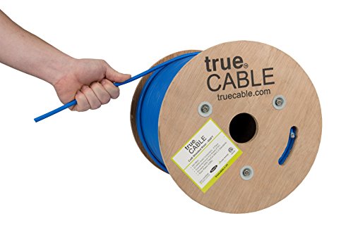 Product Cover Cat6 Shielded Riser (CMR), 500ft, Blue, 23AWG Solid Bare Copper, 550MHz, ETL Listed, Overall Foil Shield (FTP), Bulk Ethernet Cable, trueCABLE
