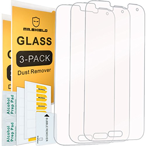 Product Cover [3-Pack]- Mr.Shield for Samsung Galaxy S5 [Tempered Glass] Screen Protector [0.3mm Ultra Thin 9H Hardness 2.5D Round Edge] with Lifetime Replacement