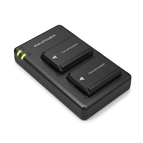 Product Cover RAVPower NP-FW50 Camera Battery Charger Set for Sony A6000, A6500, A6400, A6300, A7, A7II, A7SII, A7S, A7S2, A7R, A7R2, A7RII, A55, A5100, RX10, RX10II