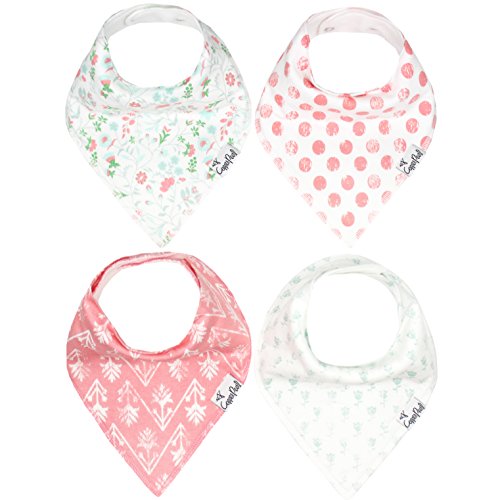 Product Cover Baby Bandana Drool Bibs for Drooling and Teething 4 Pack Gift Set For Girls 