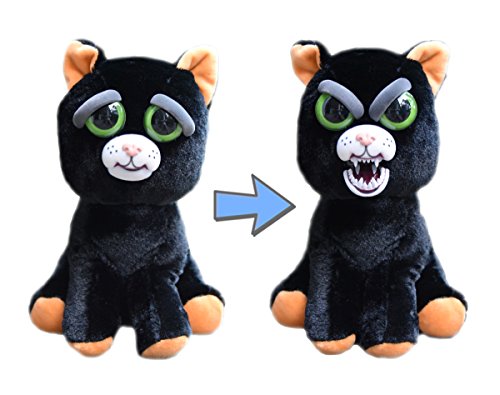 Product Cover Feisty Pets William Mark Black Cat: Katy Cobweb Stuffed Attitude Plush Animal