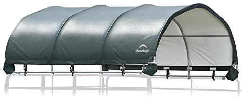 Product Cover ShelterLogic 12' x 12' Corral Shelter and Livestock Shade Waterproof and UV Treated Universal Cover for Horses, Goats, and Other Livestock (Corral Panels Not Included)
