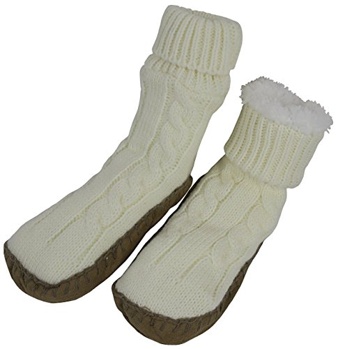 Product Cover N'Ice Caps Women's Cable Knit Slipper Socks with Non-Skid Gripper Soles