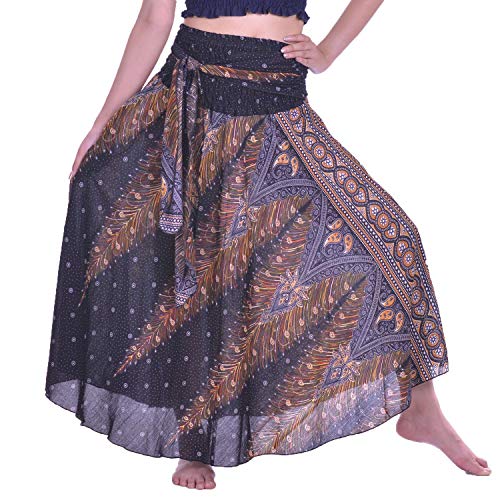 Product Cover LOFBAZ Long Maxi Skirts for Women Gypsy Hippie Clothes Bohemian Boho Dress Plus