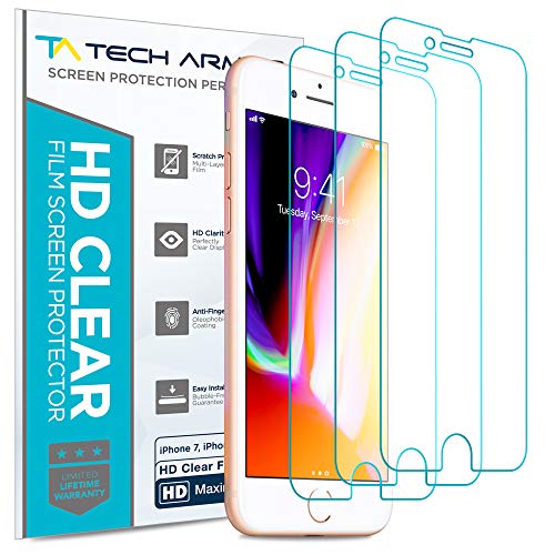 Product Cover Tech Armor HD Clear Film Screen Protector (Not Glass) for Apple iPhone 7, iPhone 8 (4.7-inch) [3-Pack]
