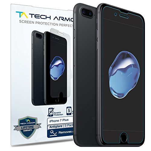 Product Cover Tech Armor Apple iPhone 7 Plus (5.5-inch) Anti-Glare/Fingerprint Film Screen Protector [3-Pack] for Apple iPhone 7 Plus