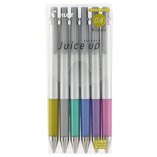 Product Cover Pilot Knock Gel Ink Extra Fine Ballpoint Pen, Juice Up 04, 6 Metallic Color Assorted (LJP120S4-6CM)