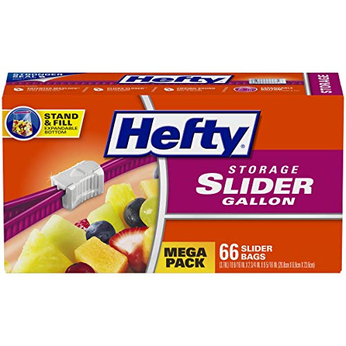 Product Cover 66-Count , Gallon : Hefty Slider Storage Bags (Gallon, 66 Count)