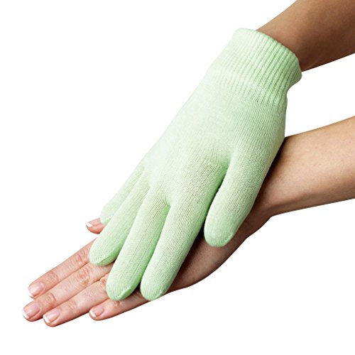 Product Cover EMILYSTORES Green Moisturize Soften Repair Cracked Skin Moisturizing Treatment Gel Jojoba Oil Vitamin E SPA Gloves 1Pair