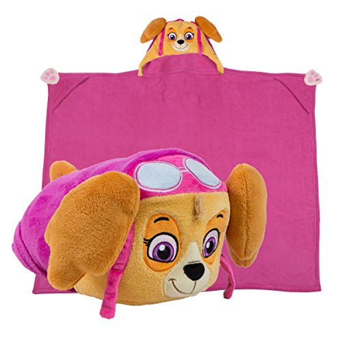 Product Cover Comfy Critters Stuffed Animal Plush Blanket - PAW Patrol Skye - Kids Wearable Pillow and Blanket Perfect for Pretend Play, Travel, nap time.