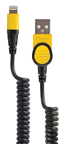 Product Cover STANLEY Rugged 3 Foot Coiled USB To Lightning Sync and Charge Cable Made For Apple iPhones, iPads and iPods