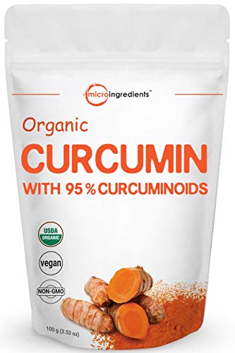 Product Cover Maximum Strength Organic Curcumin Powder (Natural Turmeric Extract and Turmeric Supplements), 100 Grams, Rich in Antioxidants for Joint Support, No GMOs and Vegan Friendly