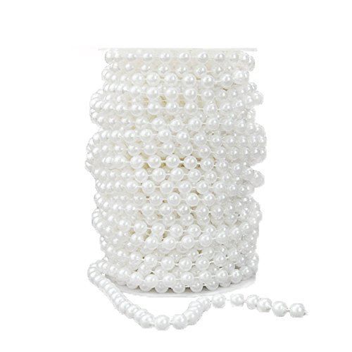 Product Cover BoJia Wedding 10 mm Large Pearls Faux Crystal Beads by The Roll - White