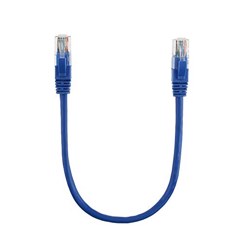 Product Cover CableCreation 1 Foot (5-Pack) Short CAT 5e Ethernet Patch Cable, RJ45 Computer Network Cord, Cat 5e Patch Cord LAN Cable UTP 24AWG+100% Copper Wire, 0.3m, Blue Color