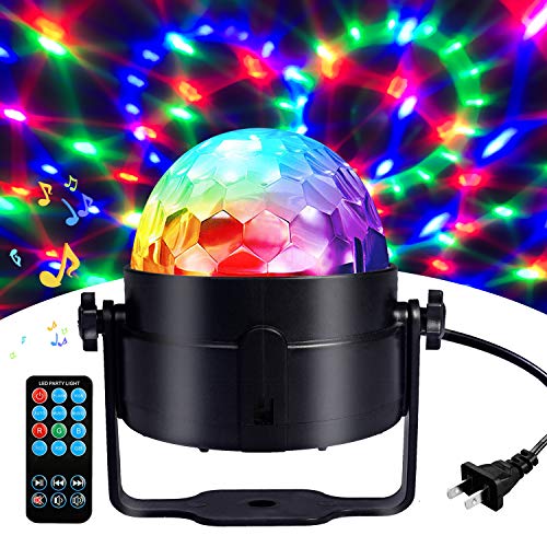 Product Cover Disco Ball Disco Lights-COIDEA Party Lights Sound Activated Storbe Light With Remote Control DJ Lighting,Led 3W RGB Light Bal, Dance lightshow for Home Room Parties Kids Birthday Wedding Show Club Pub