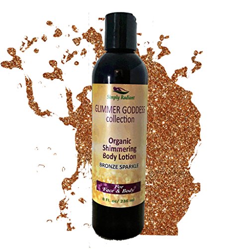 Product Cover Organic Bronze Body Shimmer Lotion - Shimmer & Sparkle For All Skin Types - Chemical Free Shimmering Moisturizer by Glimmer Goddess