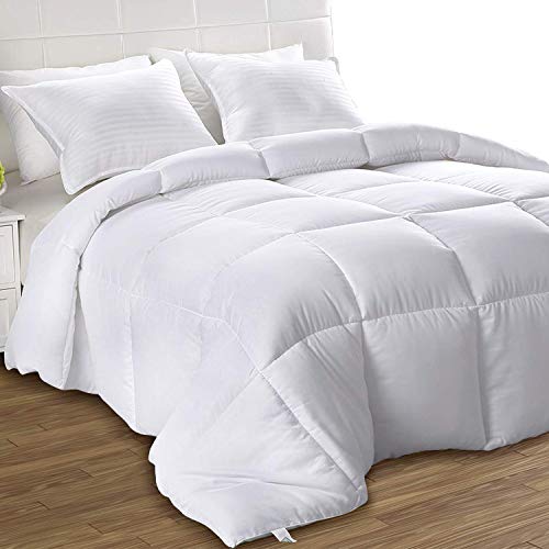 Product Cover Utopia Bedding Down Alternative Comforter (White, Queen) - All Season Comforter - Plush Siliconized Fiberfill Duvet Insert - Box Stitched