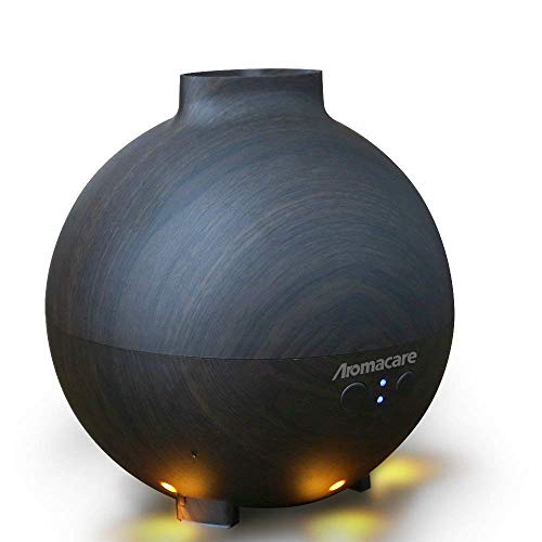 Product Cover Aromacare Large Essential Oil Diffuser for Aromatherapy 600ml, Aroma Cool Mist Humidifier Globe- Ultra Quiet- Dark Wood Grain- Filter Free- Last Overnight