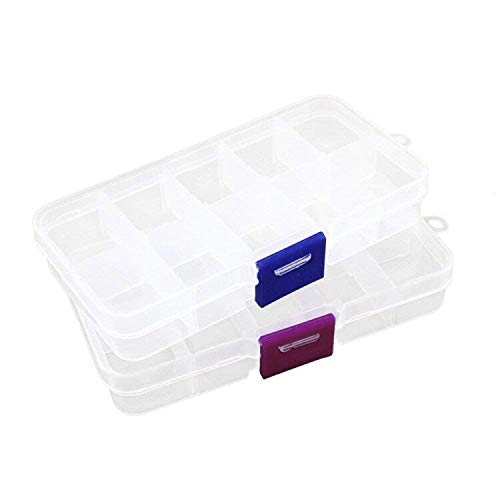 Product Cover 6 Adjustable Clear Plastic Jewelry Craft Beads Fishing Hook Small Accessories Multipurpose Organizer Visually Adjustable Clearly Storage Box (10 Adjustable Clearly Storage Box)