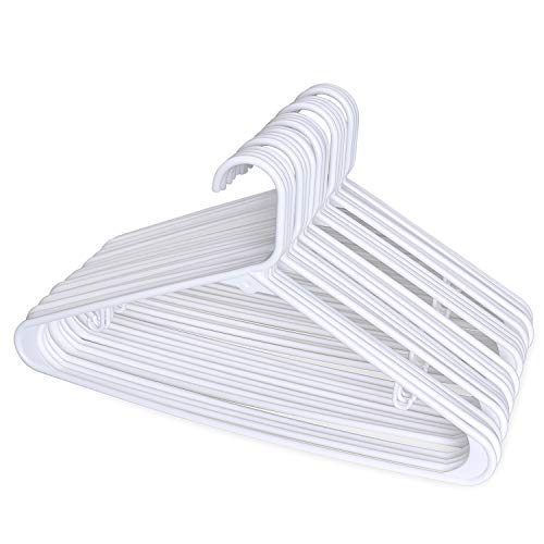 Product Cover HOUSE DAY Tubular Standed Hangers White Plastic Hangers 16.5 Inch Light-Weight Adult Hangers Pack of 24