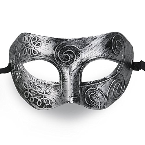 Product Cover Cool Men Fighter Masquerade Face Mask for Ball Party/ Halloween (Silver)