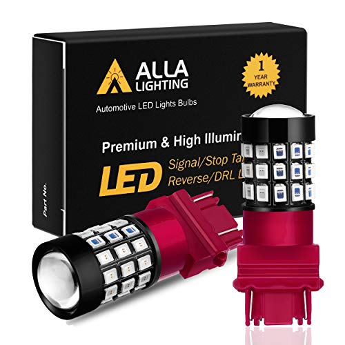 Product Cover Alla Lighting 3156 3157 Red LED Bulbs Super Bright 2835 39-SMD 12V Brake Stop Turn Signal Lights Taillights Replacement 3056 3057 4157 3047 4057 3457 for Cars, Trucks, Motorcycles