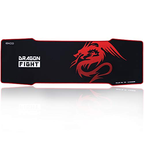 Product Cover Red Dragon 5 mm Extended Gaming Mouse Pad XXL EXCOVIP Red Big Extra Large Long Gaming Pad Professional E-Sport Computer Mat 35