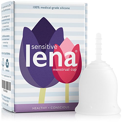 Product Cover Lena Sensitive Menstrual Cup - Small - Clear - Regular Flow - Soft Beginner Cup - Made in USA - Sensitive Bladders & Period Cramps