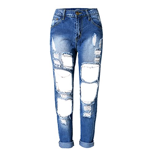 Product Cover RieKet Women Distressed Boyfriend Ripped Jeans for Juniors