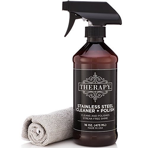 Product Cover Therapy Premium Stainless Steel Cleaner & Polish - Includes Large Microfiber Cloth, 16 fl oz