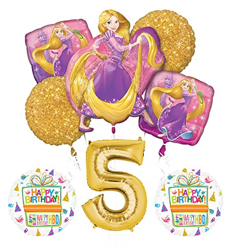 Product Cover NEW! Tangled Rapunzel Disney Princess 5th BIRTHDAY PARTY Balloon decorations supplies