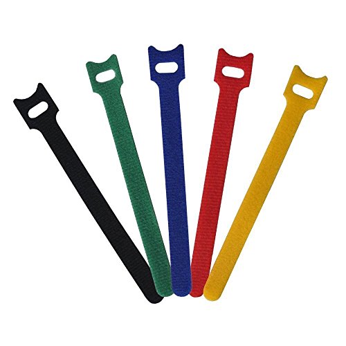Product Cover TANKING 50Pcs Reusable Hook and Loop Fastening Velcro Cable Ties with Microfiber Cloth-6 x 1/2 (5 Color)