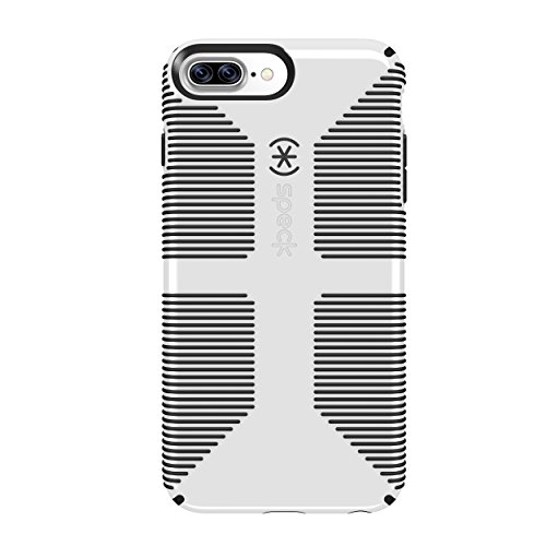 Product Cover Speck Products CandyShell Grip iPhone 8 Plus Case, Also fits iPhone 7 Plus, 6S/6 Plus - White/Black