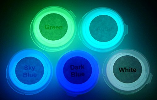 Product Cover Neutral 5 Color Pack Glow in The Dark Pigment Powder - 12g Each, 60g Total