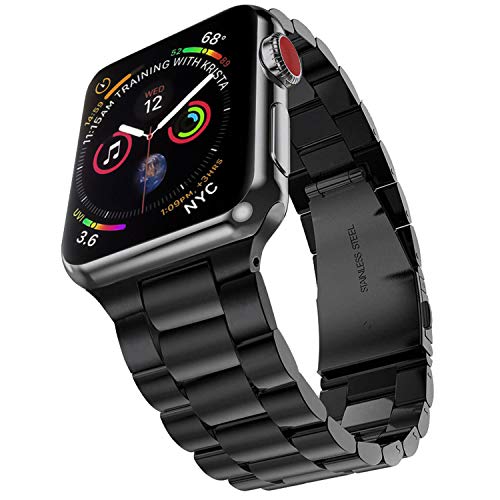Product Cover PUGO TOP Compatible with Apple Watch Band 38mm 40mm Series 5/4/3/2/1 Iwatch Link Band Stainless Steel Metal Men Women.(38mm/40mm, Space Gray)