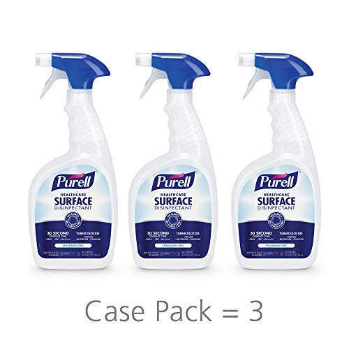 Product Cover PURELL Healthcare Surface Disinfectant Spray, Fragrance Free, 32 fl oz Capped Bottle with Trigger Sprayer (Pack of 3) - 3340-03