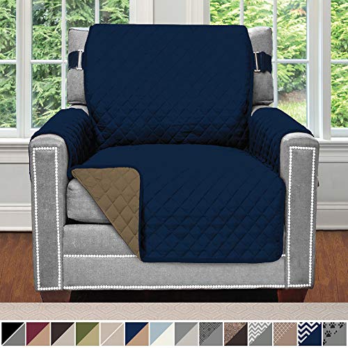 Product Cover The Original SOFA SHIELD Reversible Furniture Protector, Features Elastic Strap (Chair: Navy/Sand) by Sofa Shield