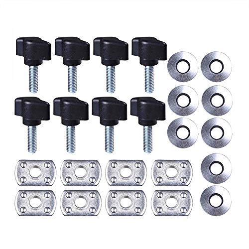 Product Cover Universal Hard Top Quick Removal Fastener Thumb Screw and Nut Kit for 1995-2017 Jeep Wrangler YJ TJ JK JKU Sports Sahara Freedom Rubicon X & Unlimited X 2 Door 4 Door (Black)