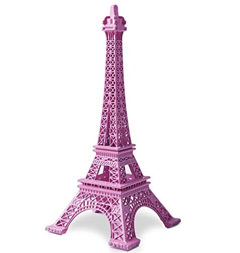 Product Cover JoyFamily Eiffel Tower Decor, 7Inch (18cm) Metal Paris Eiffel Tower Statue Figurine Replica Drawing Room Table Decor Jewelry Stand Holder for Cake Topper, Gifts, Party and Home Decoration