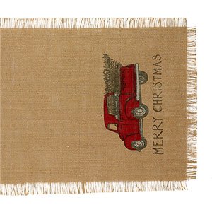 Product Cover The Country House Red Truck Christmas Burlap Runner (13