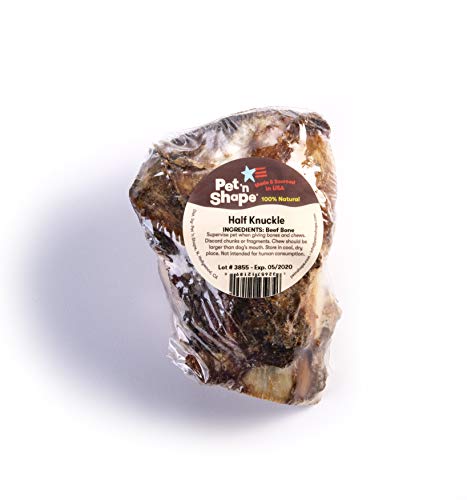 Product Cover Pet 'n Shape Knuckle Beef Bone - Made & Sourced in The USA - All Natural Dog Treat, Half Knucle, 1 Count
