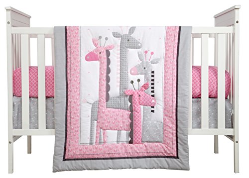 Product Cover Little Love by NoJo Giraffe Time 4 Piece Bedding Set, Pink