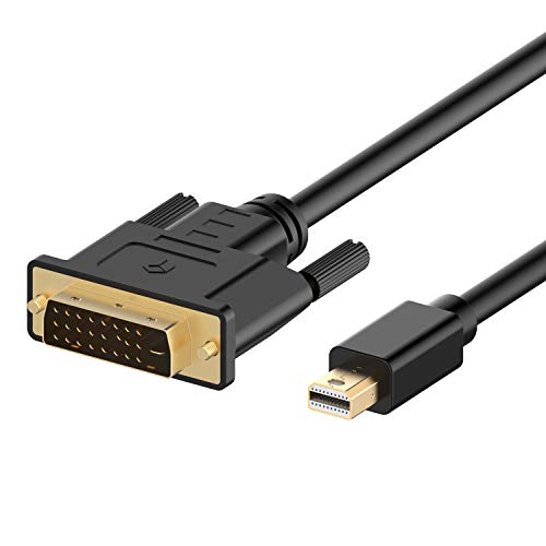 Product Cover Rankie Mini DisplayPort (Mini DP) to DVI Cable, Thunderbolt Port Compatible, 6 Feet, Black