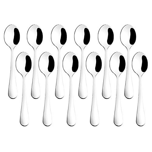 Product Cover Hiware 4 Inches Demitasse Espresso Spoons, Mini Dessert Spoons, 18/10 Stainless Steel Small Coffee Spoons, Bistro Spoons Tiny Spoons, Set of 12 by Hiware