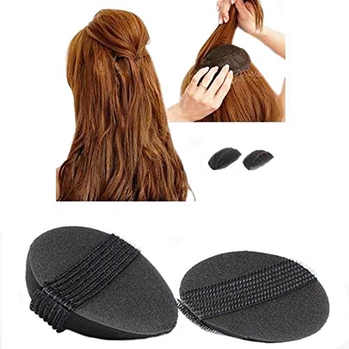 Product Cover lasenersm 4Pcs/2Pair Sponge Bump It Up Volume Hair Base Styling Insert Tool Hair Accessories, Black
