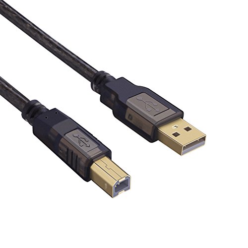 Product Cover Printer Cable, ShineKee 25ft USB 2.0 High Speed Gold-Plated Connectors Printer Scanner Cable Cord A Male to B Male for HP, Canon, Lexmark, Epson, Dell, Xerox, Samsung etc